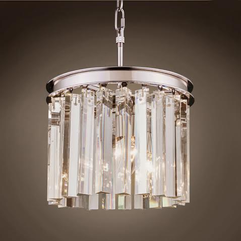 Люстра RH 1920S ODEON CLEAR GLASS 3 Light Round Chandelier 30 Хром в Перми | Loft Concept 