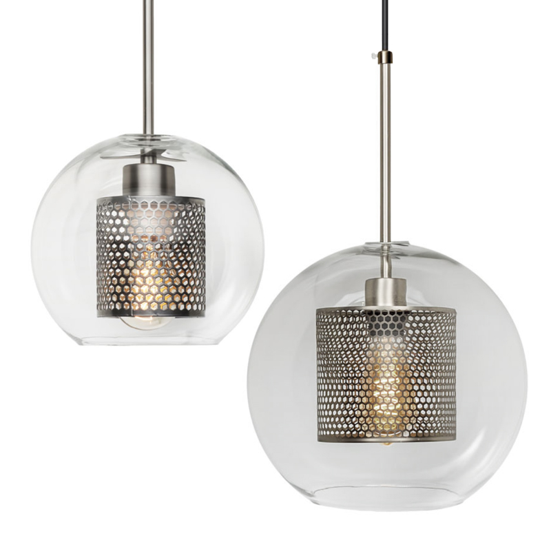 Perforated Vessel Pendant Lamp Nickel Ball Никель Прозрачное Стекло в Перми | Loft Concept 