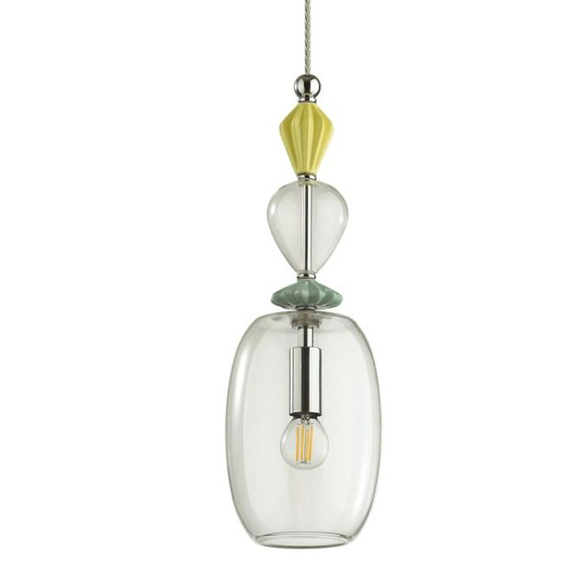 Подвесной светильник Iris Glas hanging lamp candy B chrome Прозрачное Стекло Прозрачный желтый Голубой Хром Прозрачный зеленый в Перми | Loft Concept 