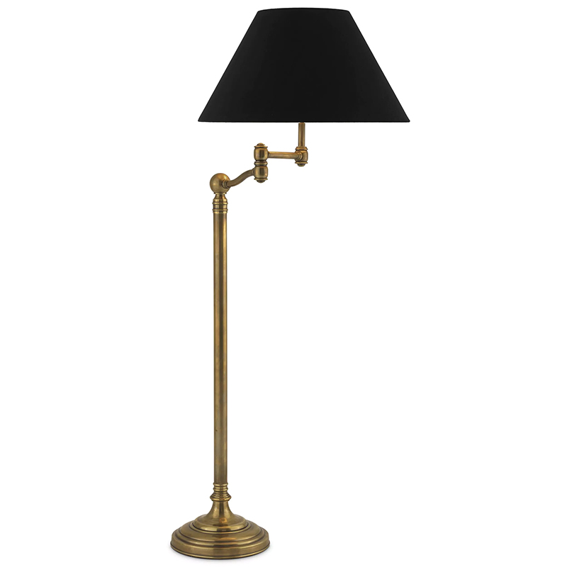 Торшер Eichholtz Floor Lamp Regis Brass Черный Винтажная латунь в Перми | Loft Concept 