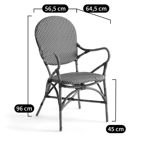 Кресло плетеное из ротанга Ronald Black White Rattan Chair в Перми