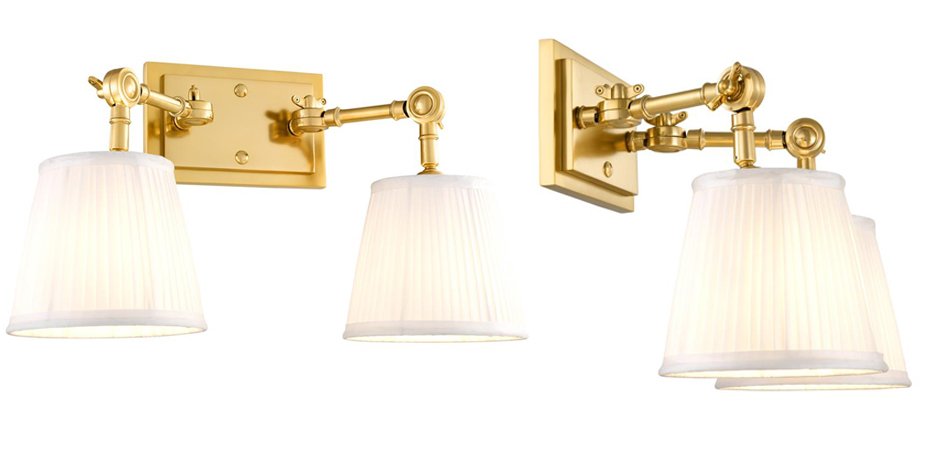 Бра Wall Lamp Wentworth Double Gold+White Бра Wall Lamp Wentworth Double Gold+White - Loft-Concept в Перми