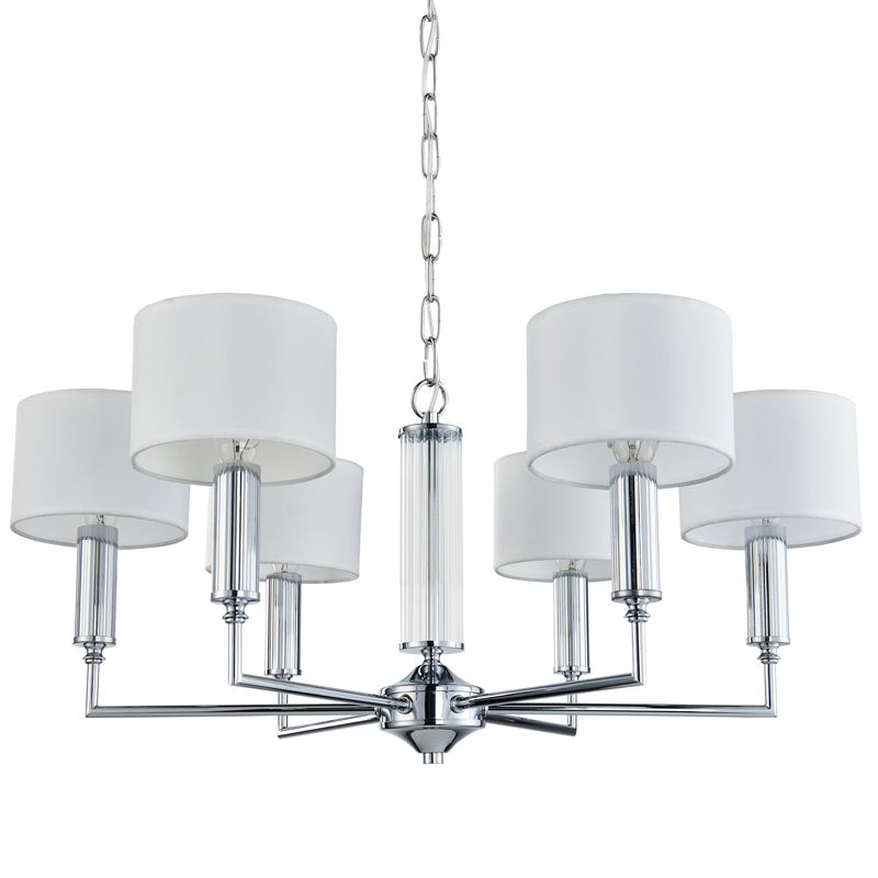 Люстра Laurent Chandelier white 66 Хром Белый Прозрачный в Перми | Loft Concept 