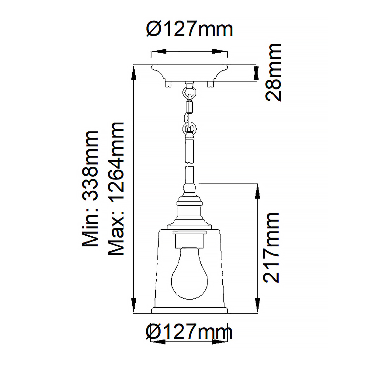 Подвесной светильник со стеклянным плафоном в форме колокола с эффектом пузырьков Kichler в Перми