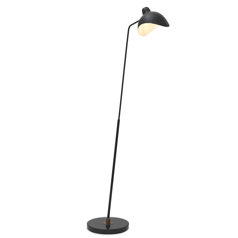 Торшер Eichholtz Floor Lamp Asta Черный Черный Мрамор Nero Латунь Античная полированная в Перми | Loft Concept 