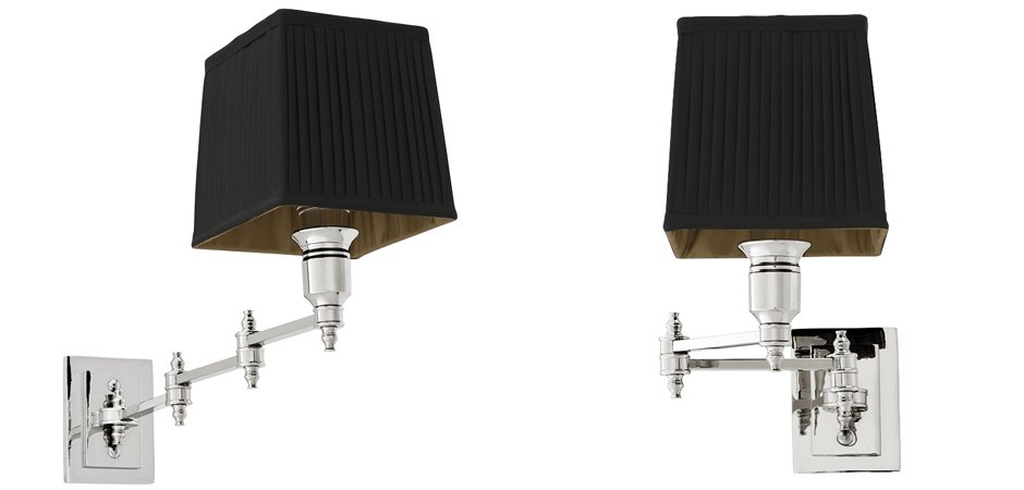 Бра Wall Lamp Lexington Swing Nickel+Black Бра Wall Lamp Lexington Swing Nickel+Black - Loft-Concept в Перми