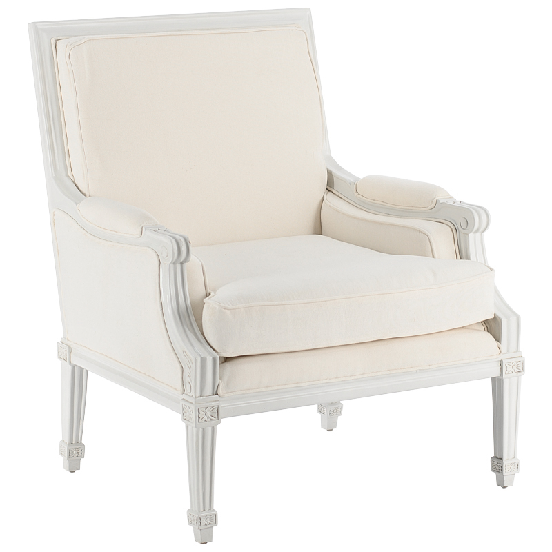 Кресло French Provence Armchair Ferrand ivory Белый ivory ( слоновая кость ) в Перми | Loft Concept 