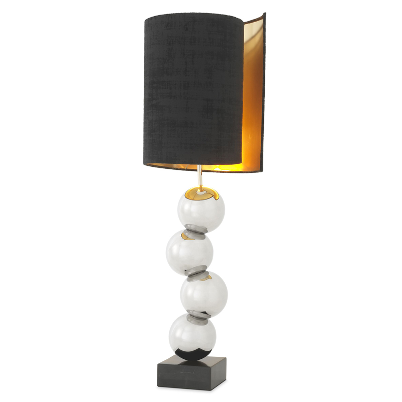 Настольная лампа Eichholtz Table Lamp Aerion Nickel Черный Никель Черный Мрамор Nero в Перми | Loft Concept 