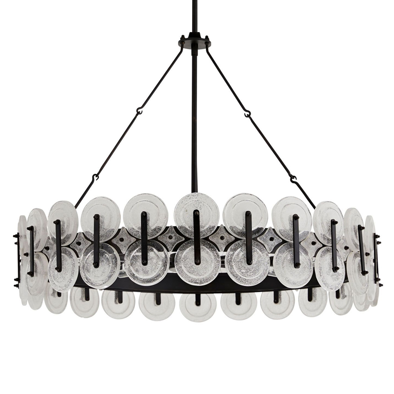 Люстра Arteriors RONDELLE CHANDELIER Черный Прозрачный в Перми | Loft Concept 