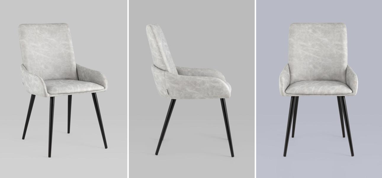 Стул Munchen Chair Светло-Серая Искусственная Замша - фото