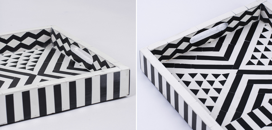 Поднос Инкрустация кость Black And White Bone Inlay Tray Поднос Инкрустация кость Black And White Bone Inlay Tray - Loft-Concept в Перми
