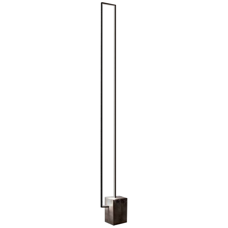 Торшер Лофт Светодиодный Rectangular Vertical LED Floor Lamp Черный Серый бетон в Перми | Loft Concept 