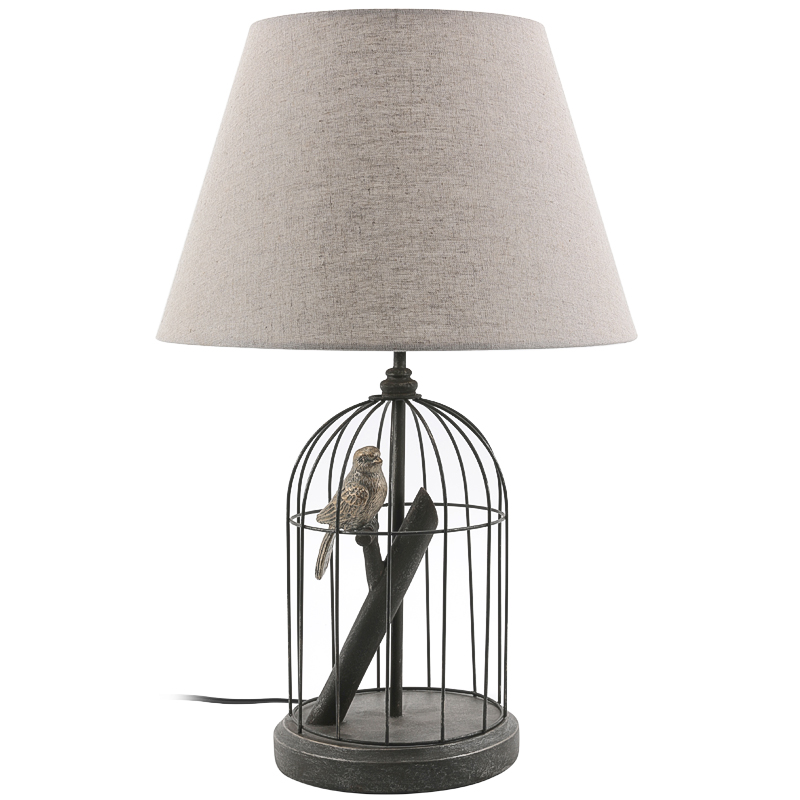 Настольная лампа Oiseau dans une cage Lampe de table Бежево-серый Серый в Перми | Loft Concept 