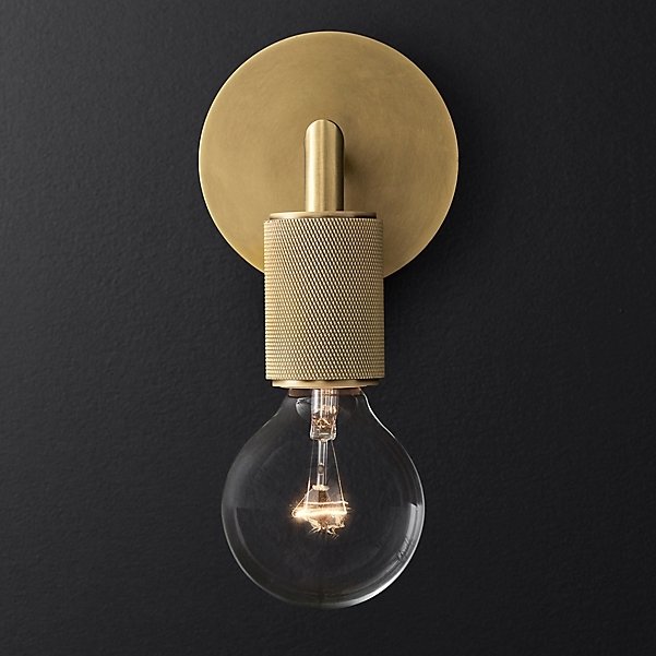 Бра RH Utilitaire Single Sconce Brass Латунь в Перми | Loft Concept 