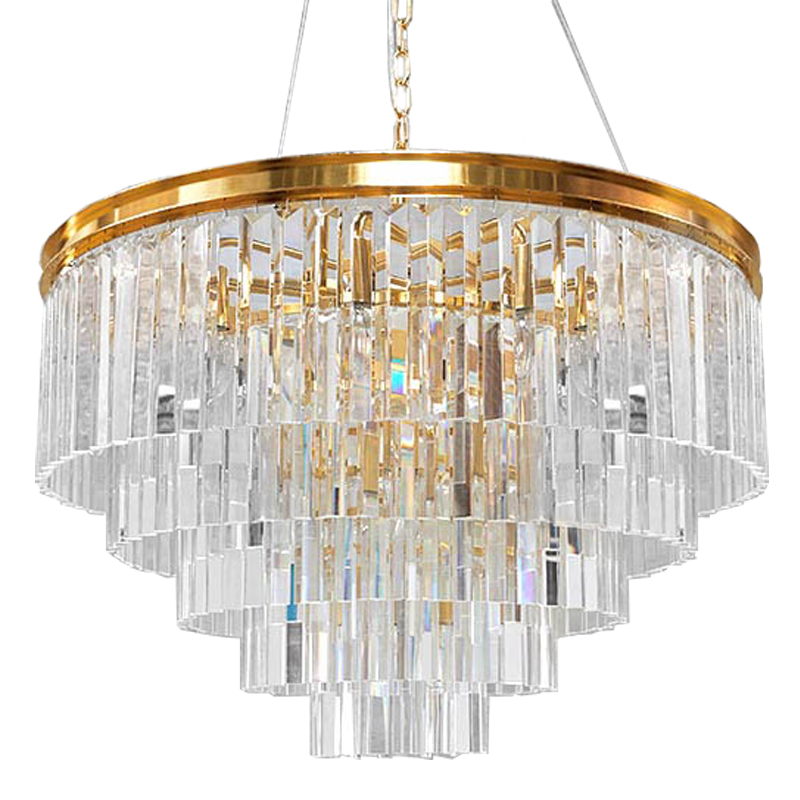 Люстра RH Odeon Chandelier Five Gold 80 Прозрачное Стекло Золотой в Перми | Loft Concept 