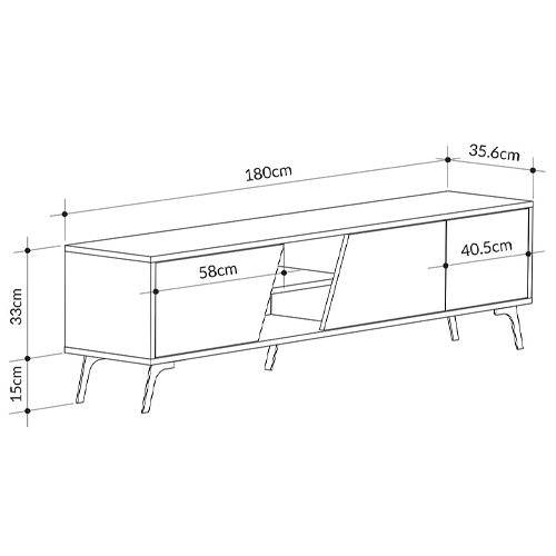 ТВ-тумба с 3-мя дверцами и полками Grey Albe TV Stand в Перми