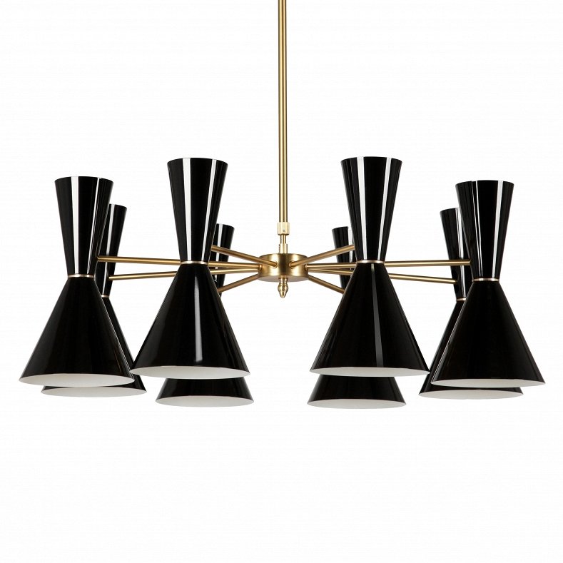 Люстра CAIRO Chandelier 8 Arm black Черный Латунь в Перми | Loft Concept 