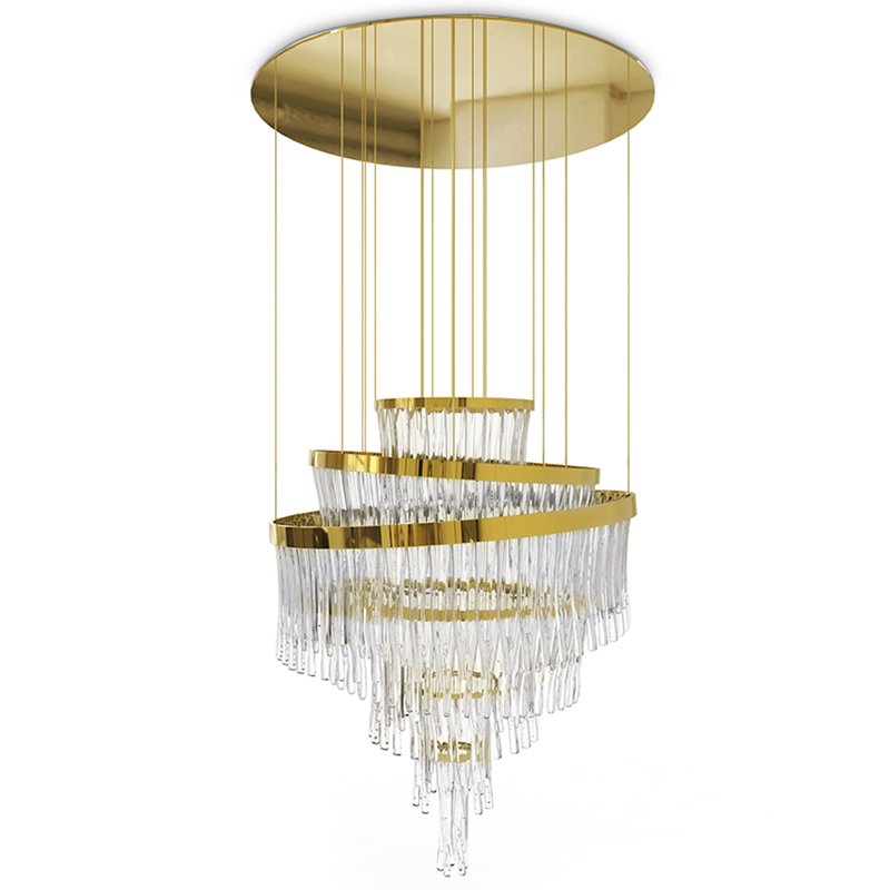 Люстра Luxxu Babel Chandelier Глянцевое золото Прозрачное Стекло в Перми | Loft Concept 