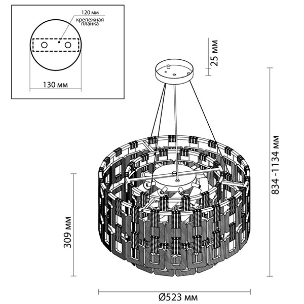 Люстра Ribbed Elements Pendant Round 52 в Перми