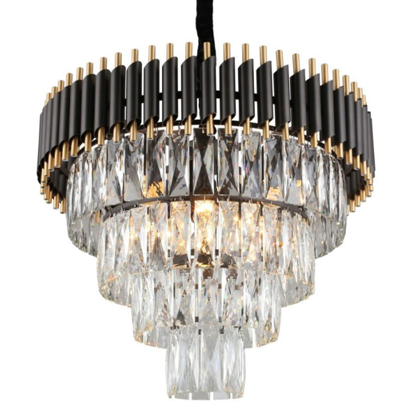 Empire Black Chandelier Crystal D 54 Черный Прозрачное Стекло Золотой в Перми | Loft Concept 