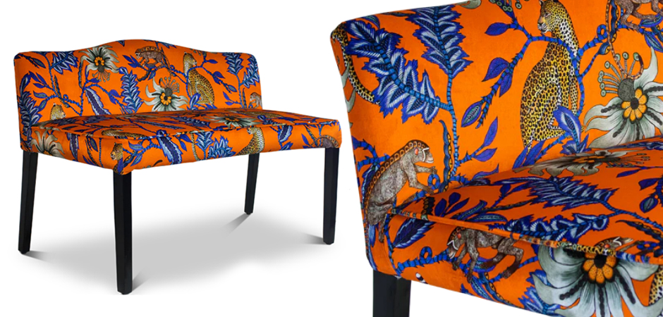 Банкетка Оранжевый Орнамент Zambezi Monkey Bean Flame Bench Банкетка Оранжевый Орнамент Zambezi Monkey Bean Flame Bench - Loft-Concept в Перми