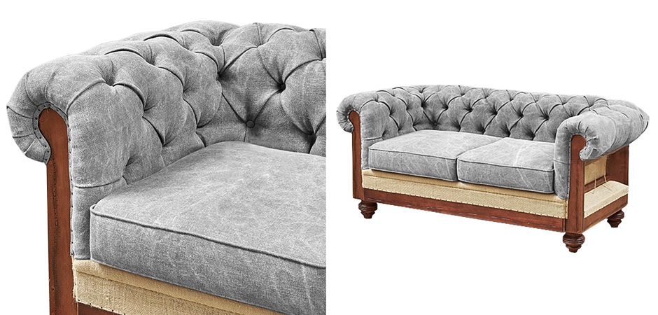 Диван Deconstructed Chesterfield Sofa double Gray Диван Deconstructed Chesterfield Sofa double Gray - Loft-Concept в Перми