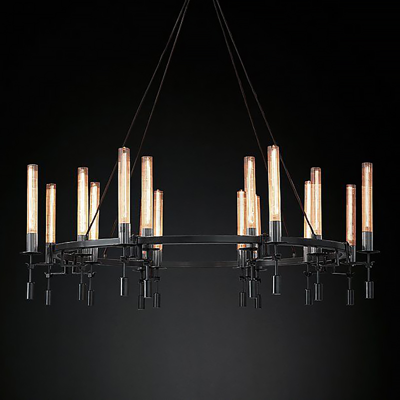 Люстра Restoration Hardware Fontanelle Chandelier black Черный Прозрачный в Перми | Loft Concept 