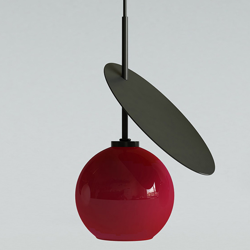 Подвесной светильник Cherry Pendant One Red Черный Красный в Перми | Loft Concept 