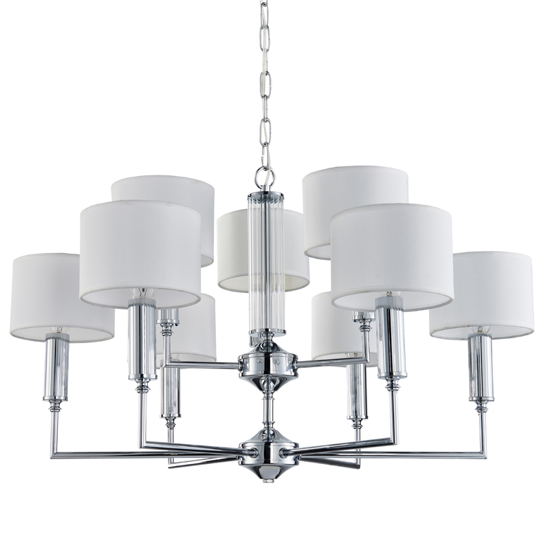 Люстра Laurent Chandelier white 71 Хром Белый Прозрачный в Перми | Loft Concept 