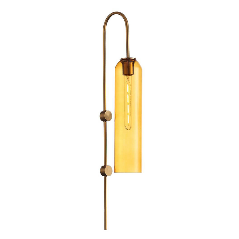 Бра ARTICOLO float Wall Sconce Amber Янтарный Латунь в Перми | Loft Concept 