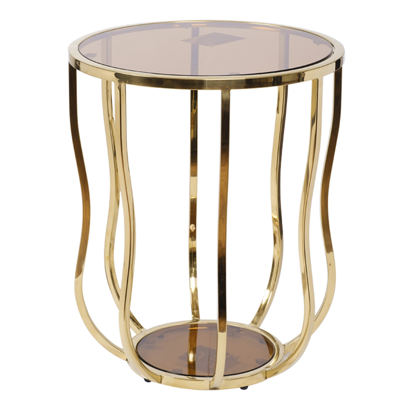 Приставной стол Fedric Side Table gold Глянцевое золото в Перми | Loft Concept 