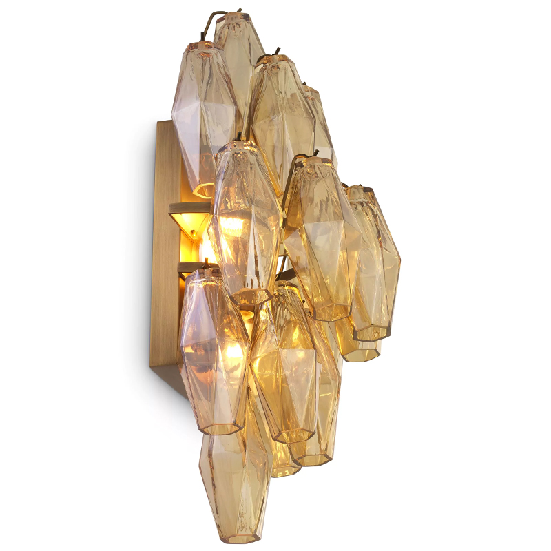 Бра Eichholtz Wall Lamp Benini Amber Латунь Янтарный в Перми | Loft Concept 