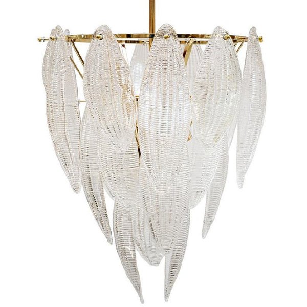 Textured glass Chandelier Глянцевое золото Прозрачный (Transparent) в Перми | Loft Concept 