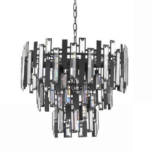 Люстра Darkness Chandelier three cascades Черный Прозрачный в Перми | Loft Concept 