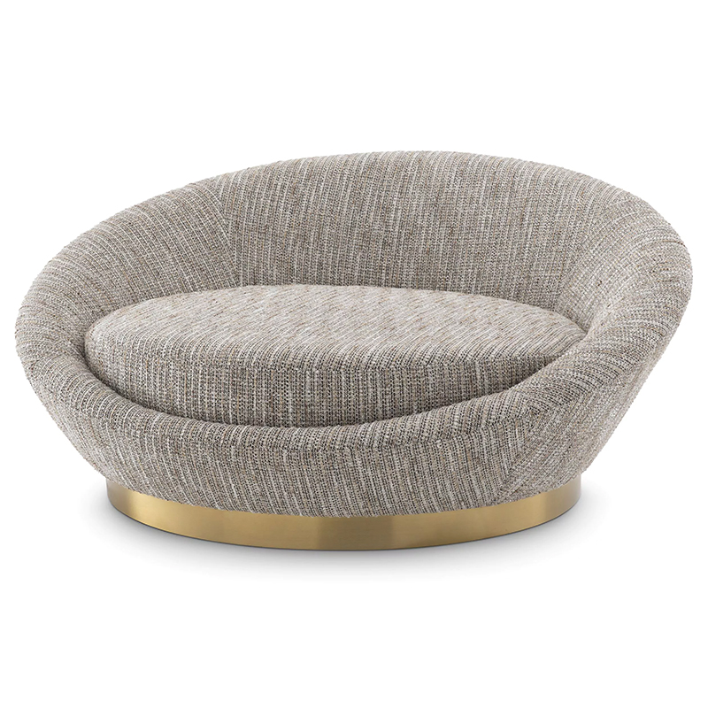 Диван Eichholtz Sofa Duardo Mademoiselle Beige Бежево-серый Латунь в Перми | Loft Concept 