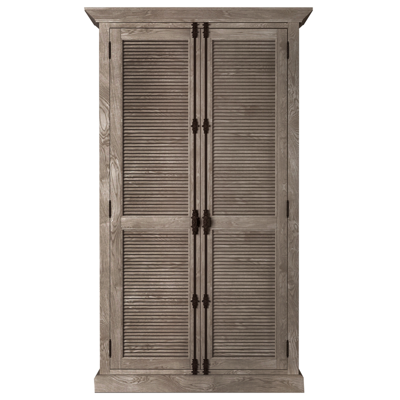 RH Shutter Double-Door Cabinet Шкаф с реечными дверями дуб  в Перми | Loft Concept 