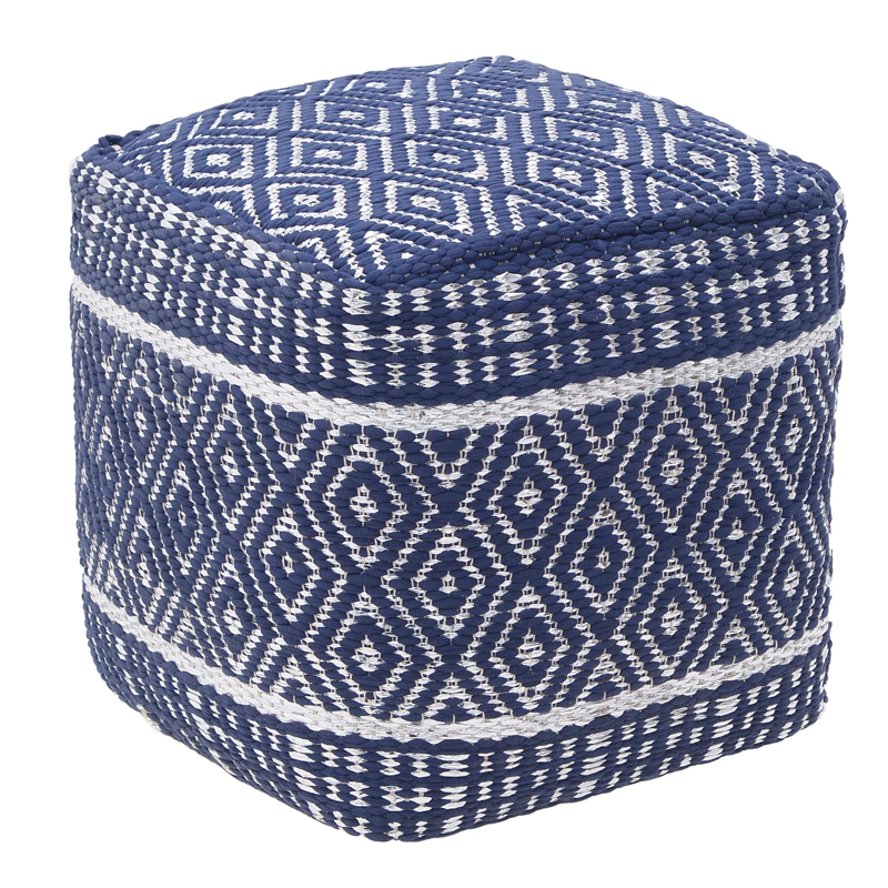 Пуф Rhombuses Kelim Ornament Pouf Синий Белый в Перми | Loft Concept 