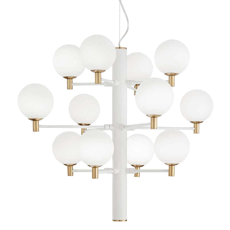 Люстра Italian Globe Abstraction Light White 12 Белый Золотой в Перми | Loft Concept 