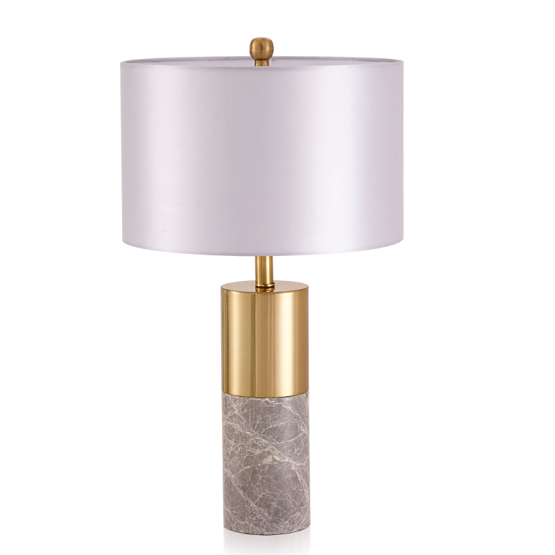 Настольная лампа ZOEY TABLE LAMP Gray base White shade Золотой Белый Серый в Перми | Loft Concept 