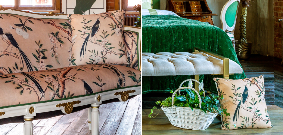 Декоративная подушка Beige and Green Chinoiserie 1 Декоративная подушка Beige and Green Chinoiserie 1 - Loft-Concept в Перми