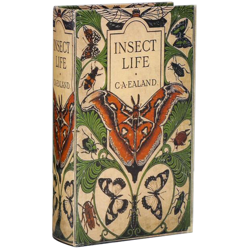 Шкатулка-книга с сейфом Insect Life Book Box Зеленый Бежевый Мульти в Перми | Loft Concept 