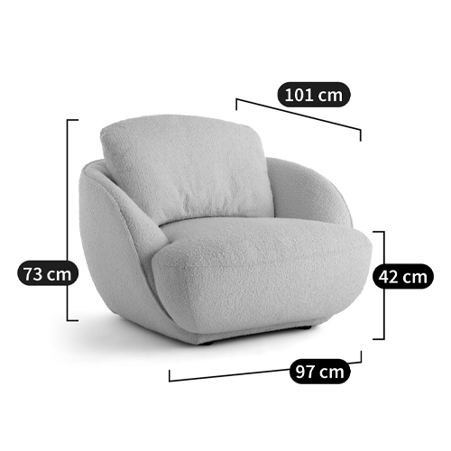 Полукруглое кресло из обивки меланж Halle Melange Armchair в Перми