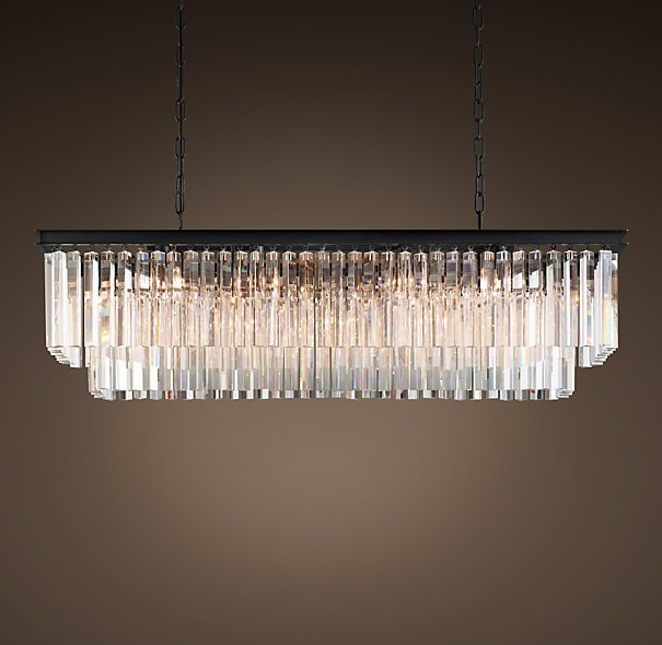 Люстра RH 1920s Odeon Clear Glass Fringe Blackiron 125 Черный в Перми | Loft Concept 