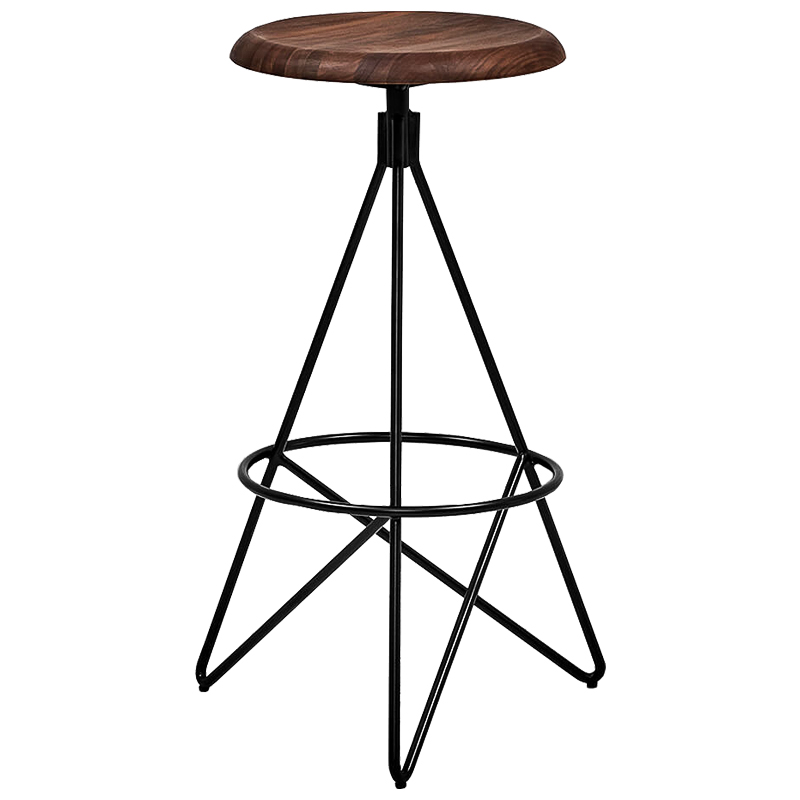 Барный стул Star Loft Stool Черный Коричневый в Перми | Loft Concept 