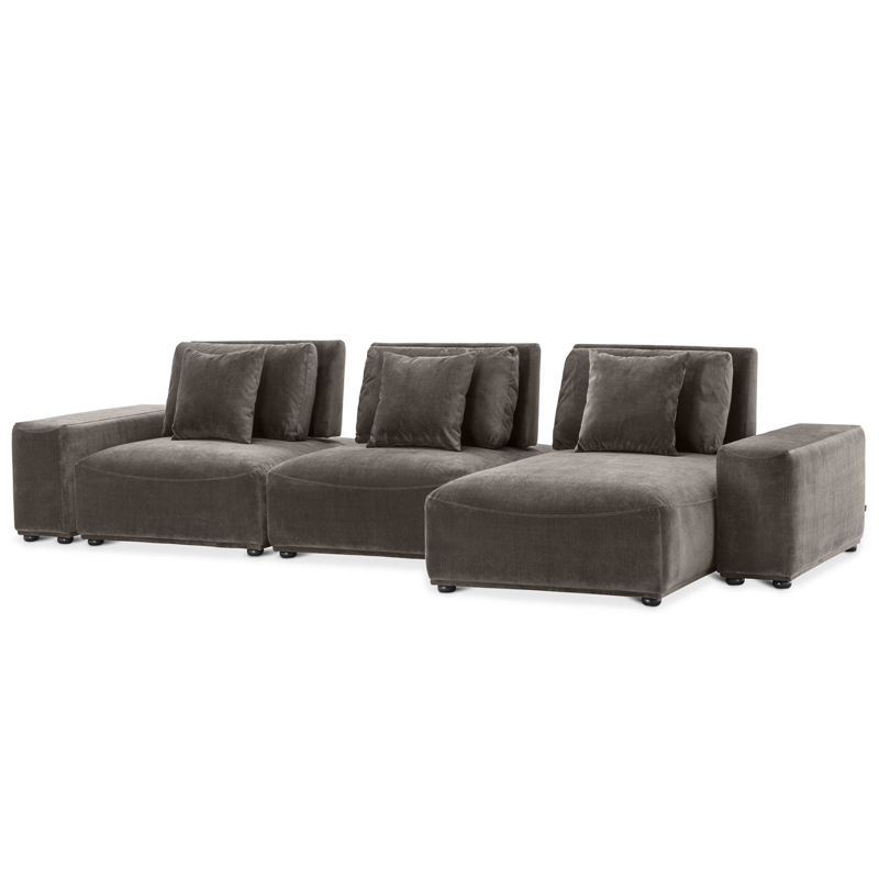 Диван Eichholtz Sofa Mondial Lounge grey Серый Черный в Перми | Loft Concept 