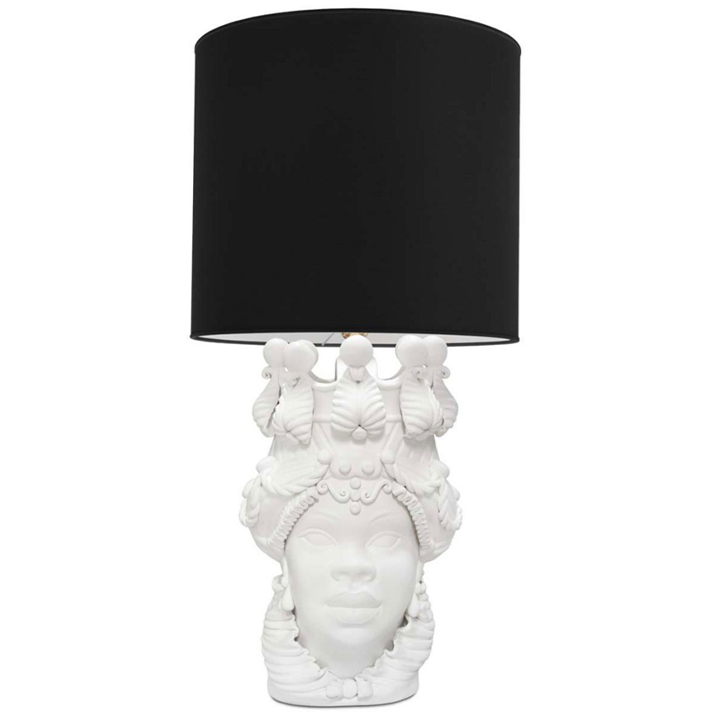 Настольная лампа Table Lamp Moro Lady Big Lipstick Black Белый Черный в Перми | Loft Concept 