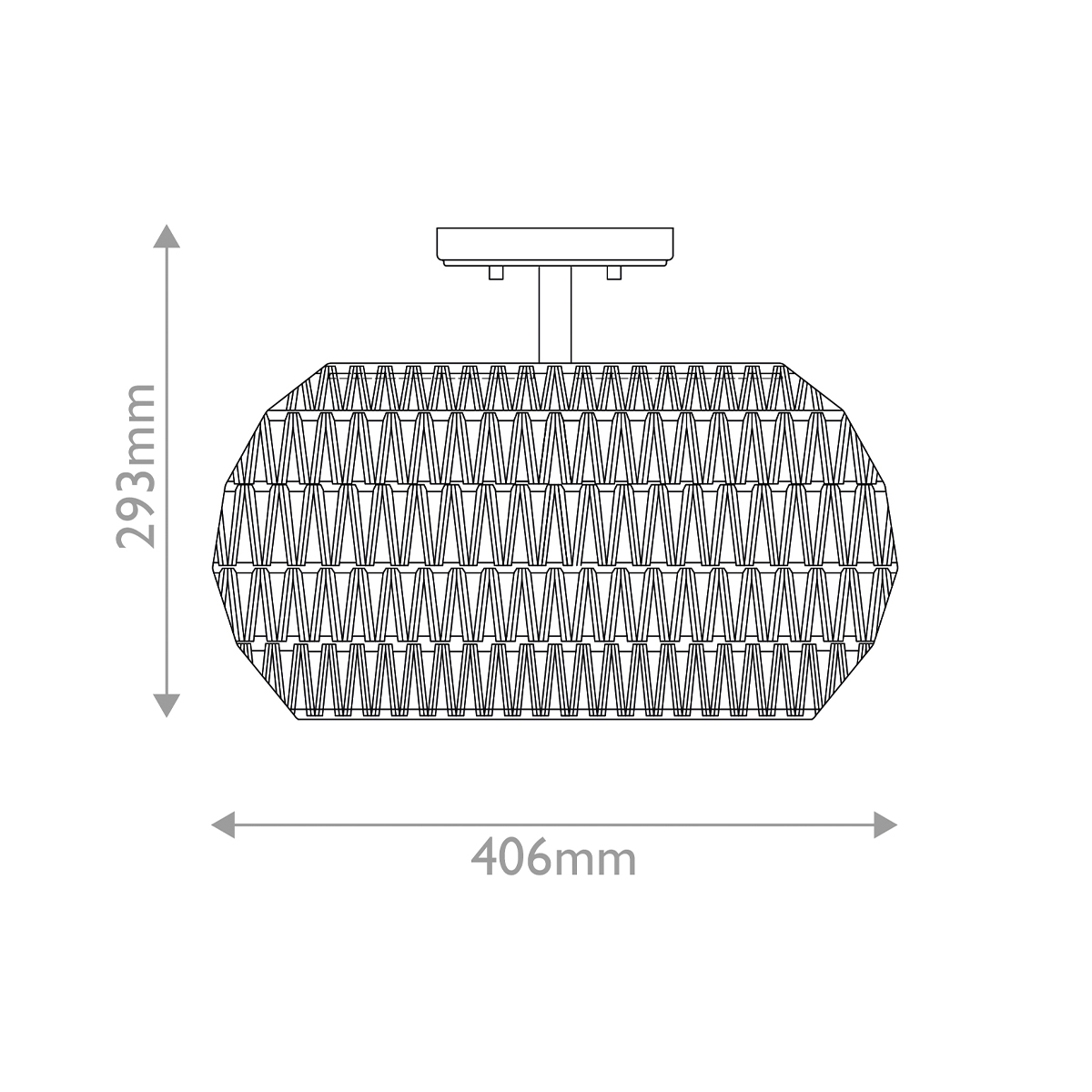 Потолочный светильник с плафоном из плетеного джута и черным каркасом Quoizel в Перми