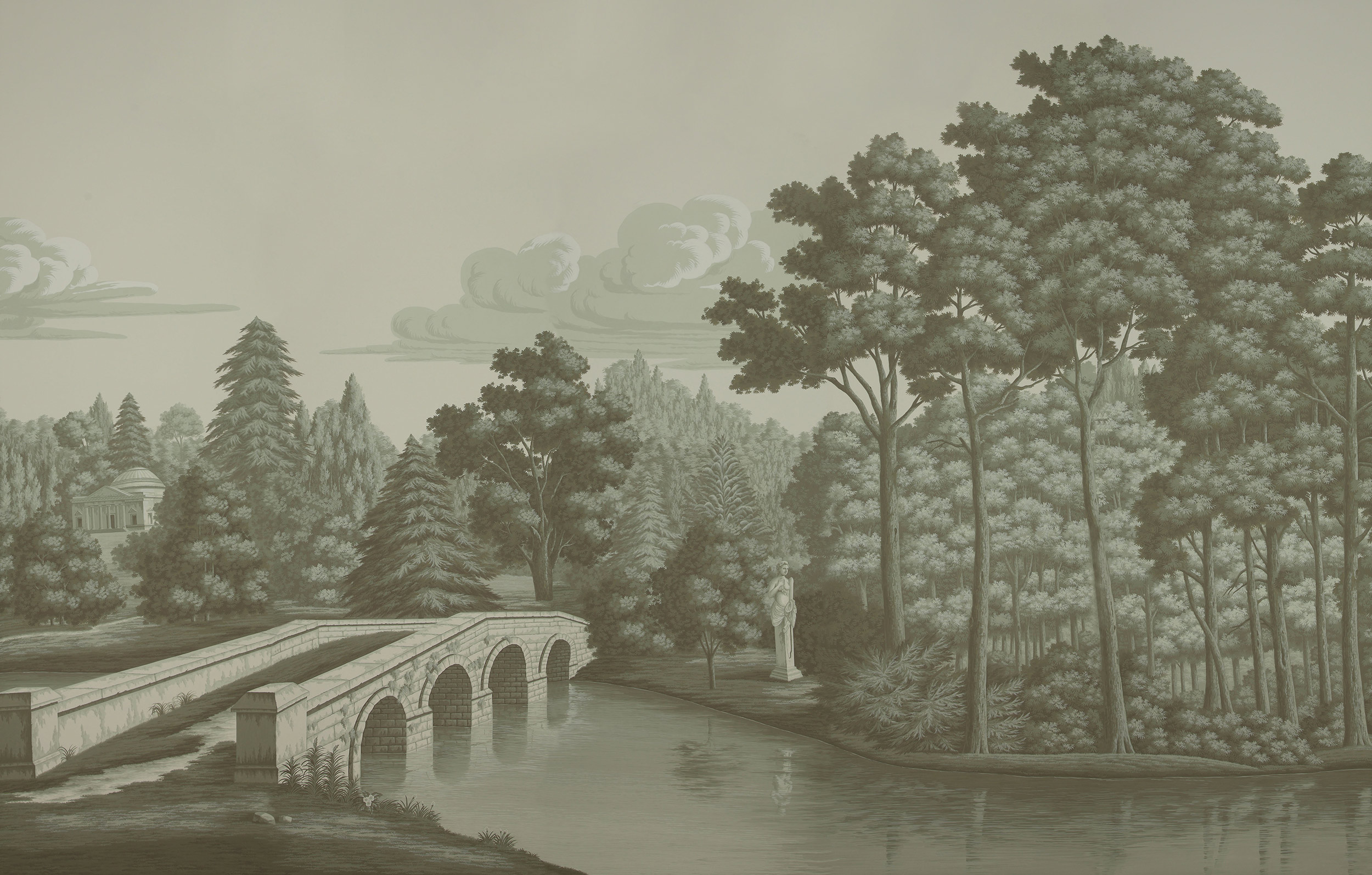 Обои ручная роспись English Landscape Crystal Grey on scenic paper Обои ручная роспись English Landscape Crystal Grey on scenic paper - постер Loft-Concept в Перми