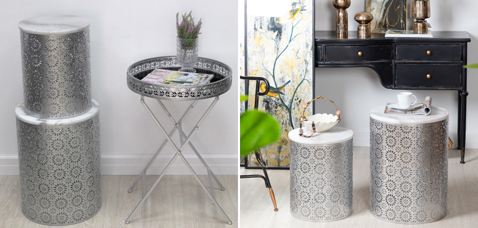 Приставной Стол Artesia Table с белым мрамором Приставной Стол Artesia Table с белым мрамором - Loft-Concept в Перми