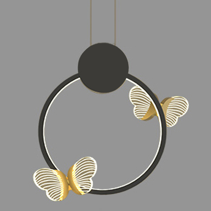 Светильник Butterfly Black Circle Прозрачный Черный Золотой в Перми | Loft Concept 